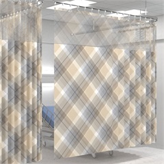 Plaid Integral Mesh Privacy Curtain Fabric